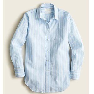 J.Crew Size 18 Relaxed-fit Blue Cotton Poplin Dress Shirt